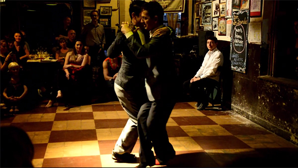 Edgardo Fernández Sesma and Carlos Blanco Dancing Tango Milonguero